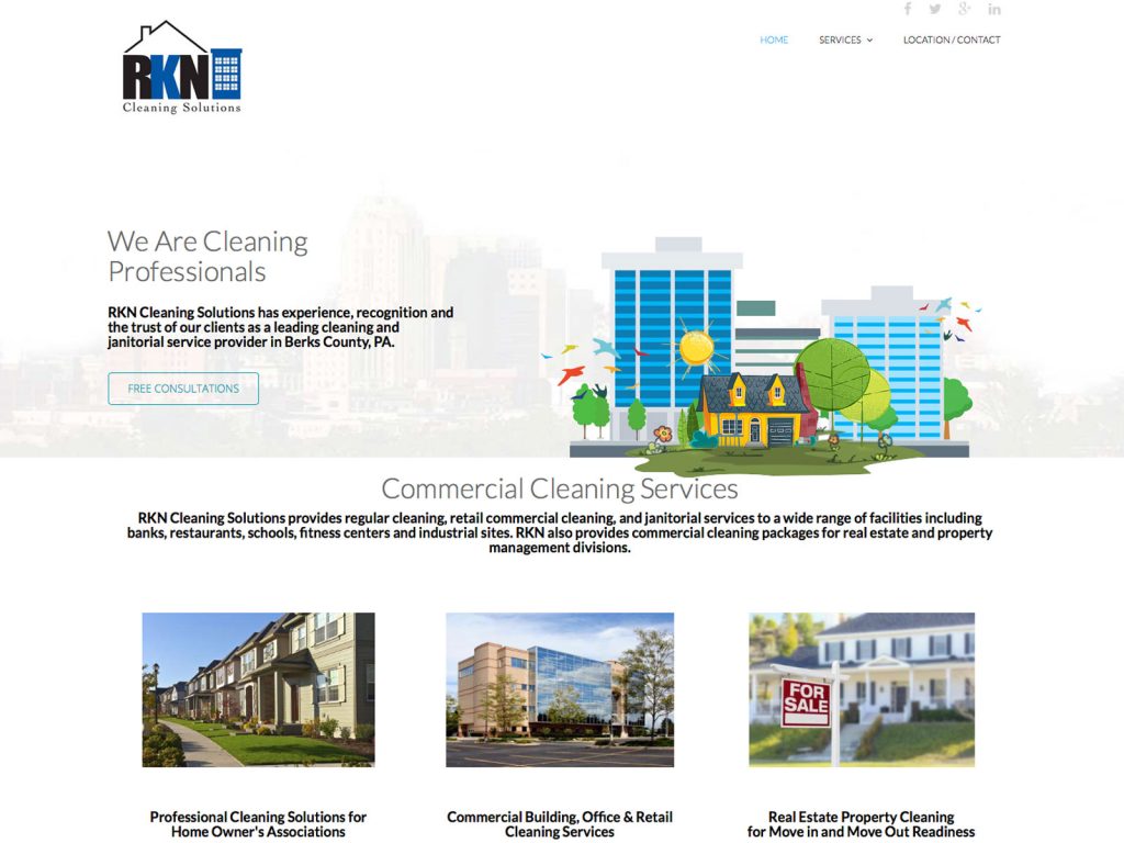 RKN Cleaning Solutions website screenshot