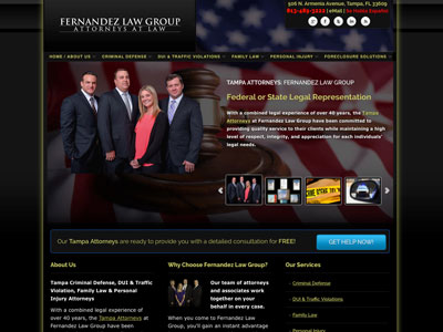 Fernandez Law Group website screenshot, December 2011