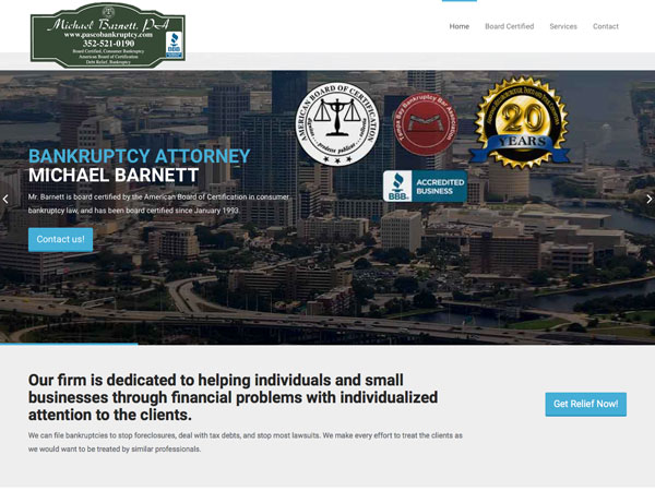 Pasco Bankruptcy website screenshot