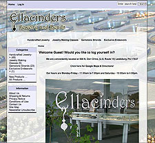 Ellacinders website screenshot, April 2008
