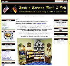 Josie's German Cakes and Market website screenshot, August 2007