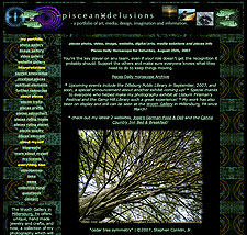 Piscean Delusions website screenshot, 2002